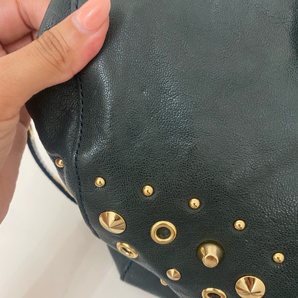 Dark green leather Juicy Couture large shoulder bag with strap - Picture 11 of 14